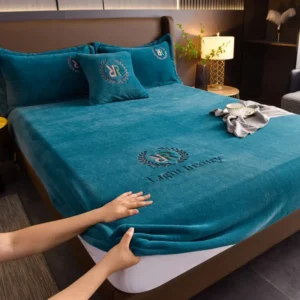 Velvet Mattress Quilted Bed Fitted Sheet 140/150/160/180x200cm