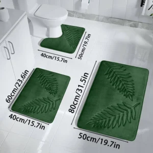 3pcs/set Non-Slip Absorbent Bath Rug